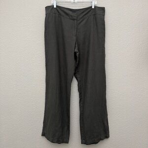 Eileen Fisher 100% Linen Wide Leg Pants Gray Size 16